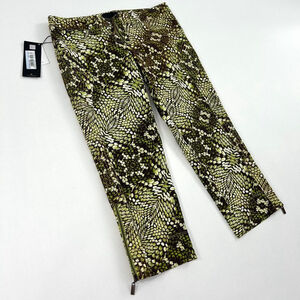 NWT y2k Cavalli green and brown snakeskin capris